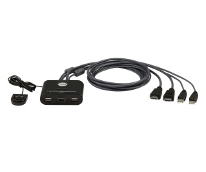 ATEN Commutateur KVM câblé FHD HDMI à 2 ports