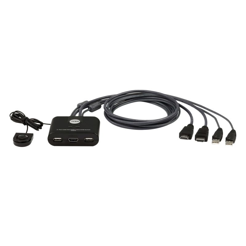 ATEN Commutateur KVM câblé FHD HDMI à 2 ports