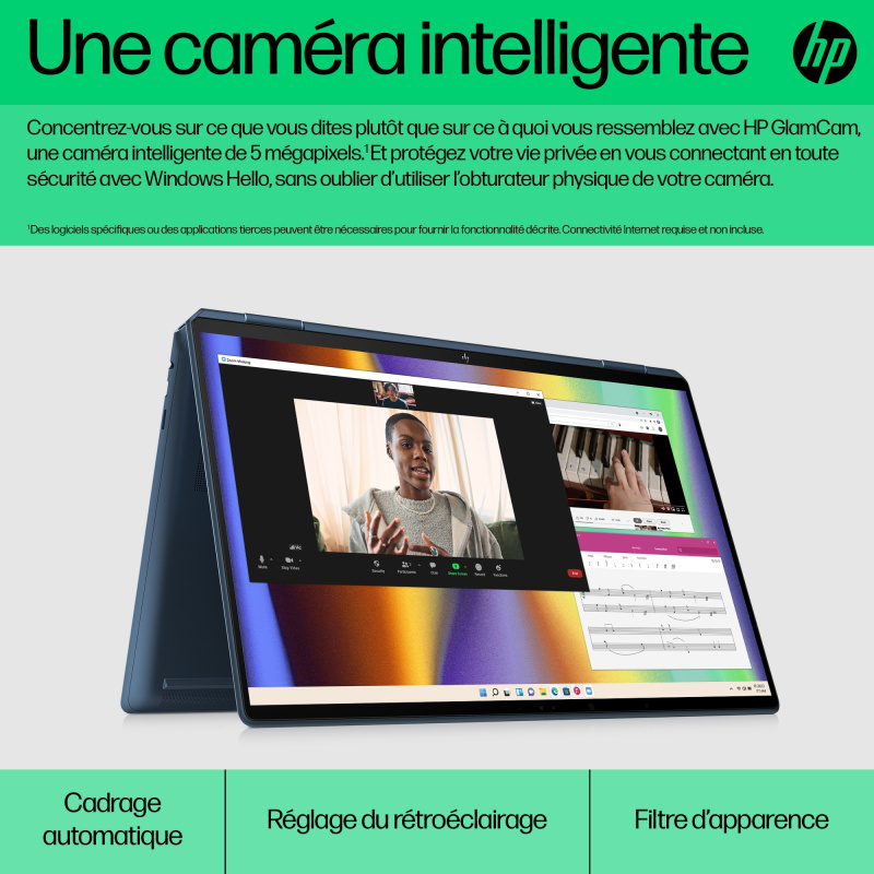 HP Spectre x360 16-f1003nf Intel® Core™ i7 i7-1260P Hybride (2-en-1) 40,6 cm (16") Écran tactile UHD+ 32 Go DDR4-SDRAM 1 To SSD Intel Arc A370M Wi-Fi 6E (802.11ax) Windows 11 Home Noir