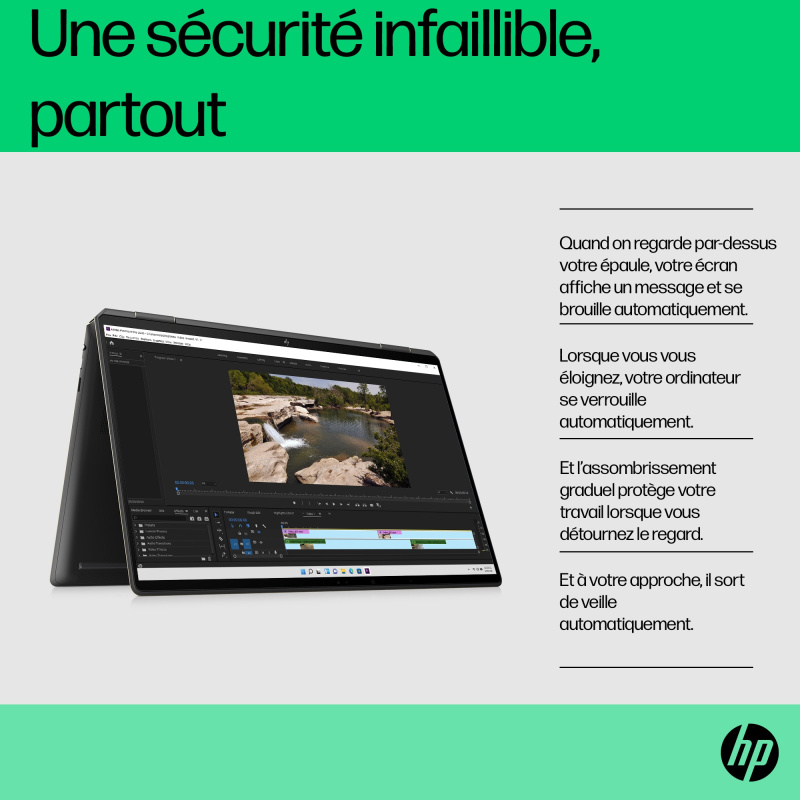 HP Spectre x360 16-f1003nf Intel® Core™ i7 i7-1260P Hybride (2-en-1) 40,6 cm (16") Écran tactile UHD+ 32 Go DDR4-SDRAM 1 To SSD Intel Arc A370M Wi-Fi 6E (802.11ax) Windows 11 Home Noir