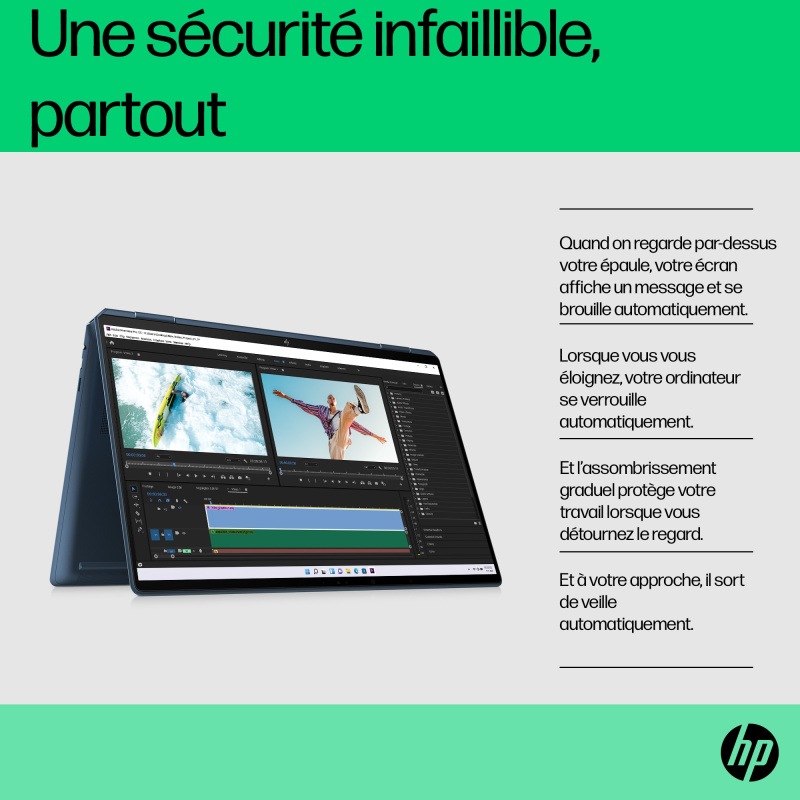 HP Spectre x360 16-f1003nf Intel® Core™ i7 i7-1260P Hybride (2-en-1) 40,6 cm (16") Écran tactile UHD+ 32 Go DDR4-SDRAM 1 To SSD Intel Arc A370M Wi-Fi 6E (802.11ax) Windows 11 Home Noir