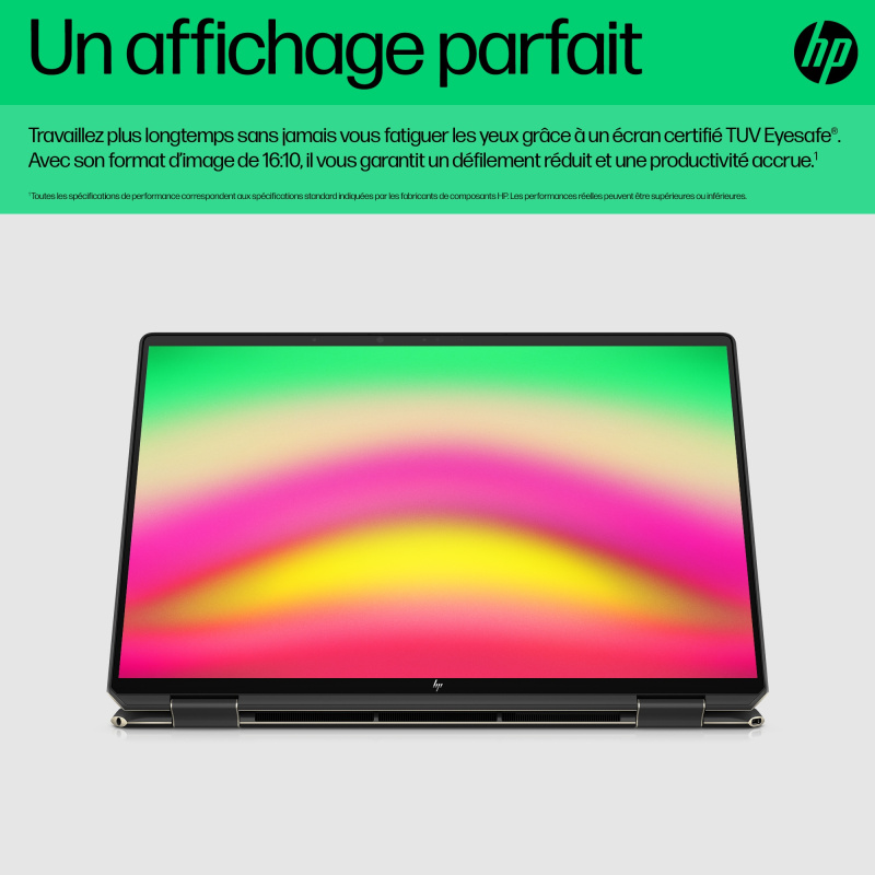 HP Spectre x360 16-f1003nf Intel® Core™ i7 i7-1260P Hybride (2-en-1) 40,6 cm (16") Écran tactile UHD+ 32 Go DDR4-SDRAM 1 To SSD Intel Arc A370M Wi-Fi 6E (802.11ax) Windows 11 Home Noir