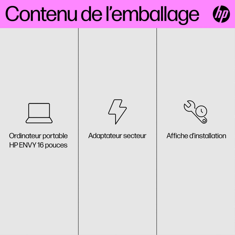 HP ENVY 16-h0059nf Intel® Core™ i7 i7-12700H Ordinateur portable 40,6 cm (16") WQXGA 16 Go DDR5-SDRAM 512 Go SSD NVIDIA GeForce RTX 3060 Wi-Fi 6E (802.11ax) Windows 11 Home Argent