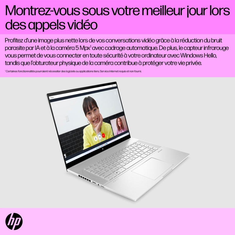 HP ENVY 16-h0059nf Intel® Core™ i7 i7-12700H Ordinateur portable 40,6 cm (16") WQXGA 16 Go DDR5-SDRAM 512 Go SSD NVIDIA GeForce RTX 3060 Wi-Fi 6E (802.11ax) Windows 11 Home Argent