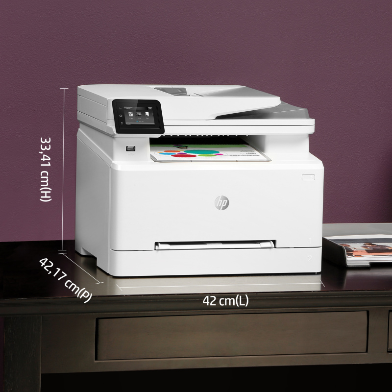 HP Color LaserJet Pro Imprimante multifonction M283fdw, Couleur, Imprimante pour Impression, copie, scan, fax, Impression USB en façade; Numérisation vers e-mail; Impression recto-verso; Chargeur automatique de documents déroulé de 50 feuilles