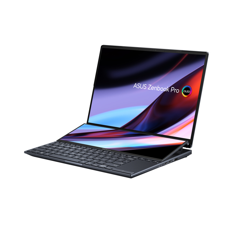 ASUS Zenbook Pro 14 Duo OLED UX8402ZA-M31 Ordinateur portable 36,8 cm (14.5") Écran tactile 2.8K Intel® Core™ i7 i7-12700H 16 Go LPDDR5-SDRAM 1 To SSD Wi-Fi 6E (802.11ax) Windows 11 Pro Noir