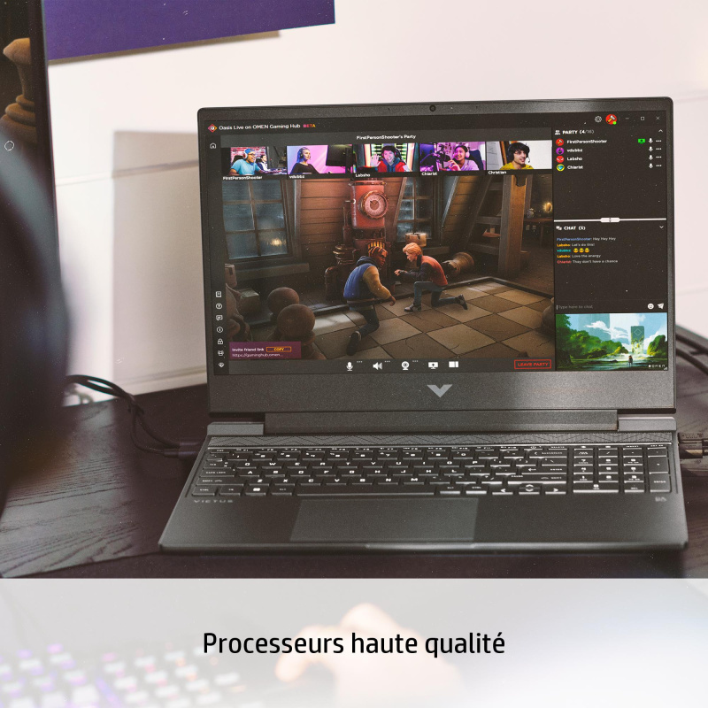 HP Victus Gaming 15-fa0026nf Intel® Core™ i5 i5-12450H Ordinateur portable 39,6 cm (15.6") Full HD 16 Go DDR4-SDRAM 512 Go SSD NVIDIA GeForce RTX 3050 Wi-Fi 6 (802.11ax) Windows 11 Home Noir