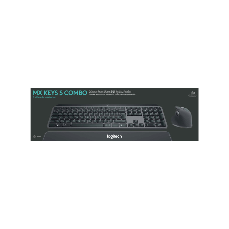 Logitech MX Keys S Combo clavier Souris incluse Bureau RF sans fil + Bluetooth AZERTY Belge Graphite