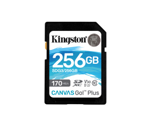 Kingston Technology Carte SDXC Canvas Go Plus 170R C10 UHS-I U3 V30 de 256 Go