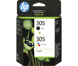 HP Pack de 2 cartouches d'encre authentiques 305 3 couleurs / noir