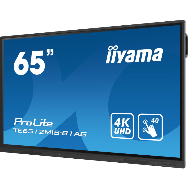 iiyama TE6512MIS-B1AG affichage de messages Écran plat interactif 165,1 cm (65") LCD Wifi 400 cd/m² 4K Ultra HD Noir Écran tactile Intégré dans le processeur Android 11 24/7