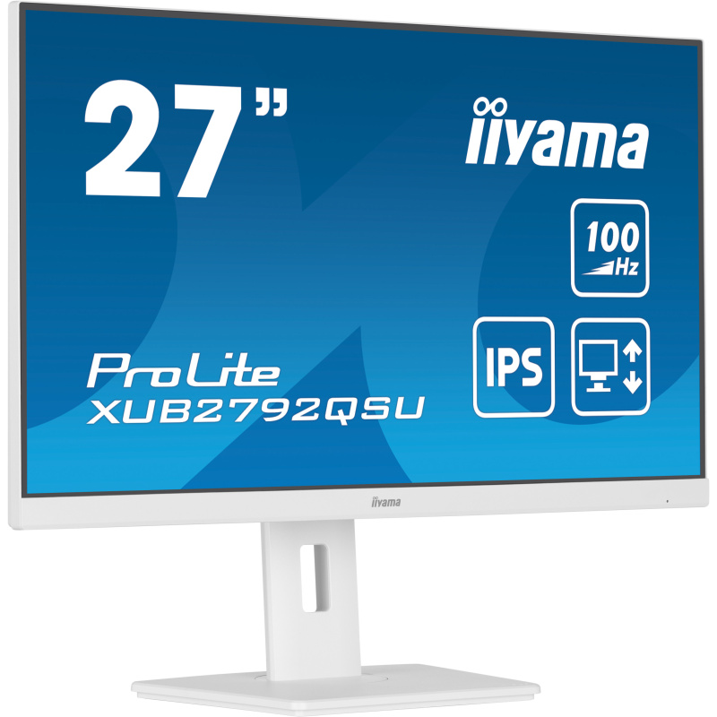 iiyama ProLite XUB2792QSU-W6 écran plat de PC 68,6 cm (27") 2560 x 1440 pixels Wide Quad HD LED Blanc