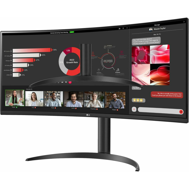 LG UW 34WR55QC-B.AEU écran plat de PC 86,4 cm (34") 3440 x 1440 pixels Wide Quad HD LED Noir