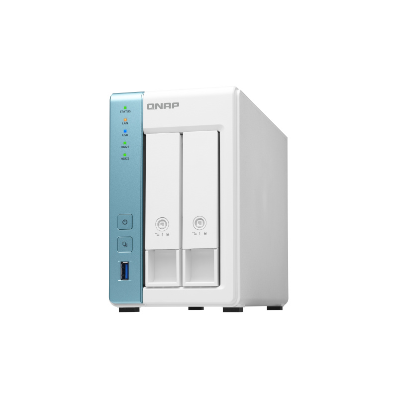 QNAP TS-231K serveur de stockage NAS Tower Ethernet/LAN Turquoise, Blanc Alpine AL-214