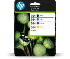 HP 364 pack de 4 cartouches d'encre noir/cyan/magenta/jaune authentiques