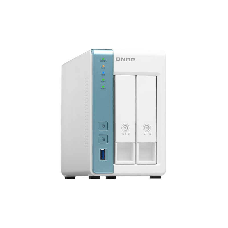 QNAP TS-231K serveur de stockage NAS Tower Ethernet/LAN Turquoise, Blanc Alpine AL-214