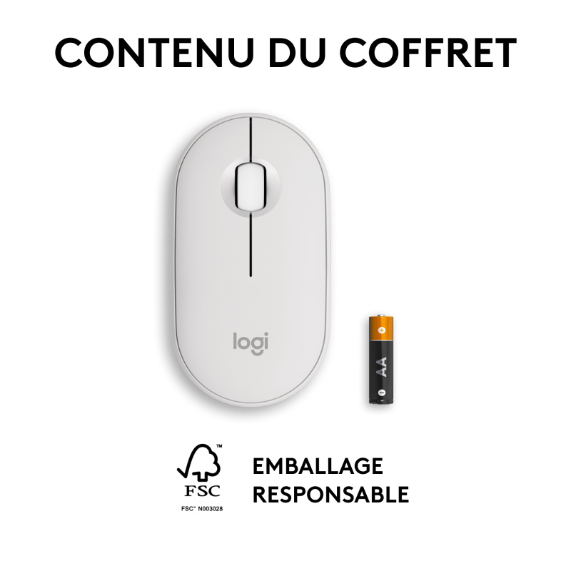 Logitech Pebble 2 M350s souris Voyage Ambidextre RF sans fil + Bluetooth Optique 4000 DPI