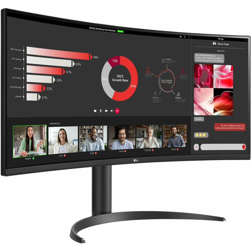 LG UW 34WR55QC-B.AEU écran plat de PC 86,4 cm (34") 3440 x 1440 pixels Wide Quad HD LED Noir