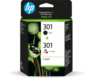 HP 301 pack de 2 cartouches d'encre noir/trois couleurs authentiques