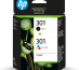 HP 301 pack de 2 cartouches d'encre noir/trois couleurs authentiques