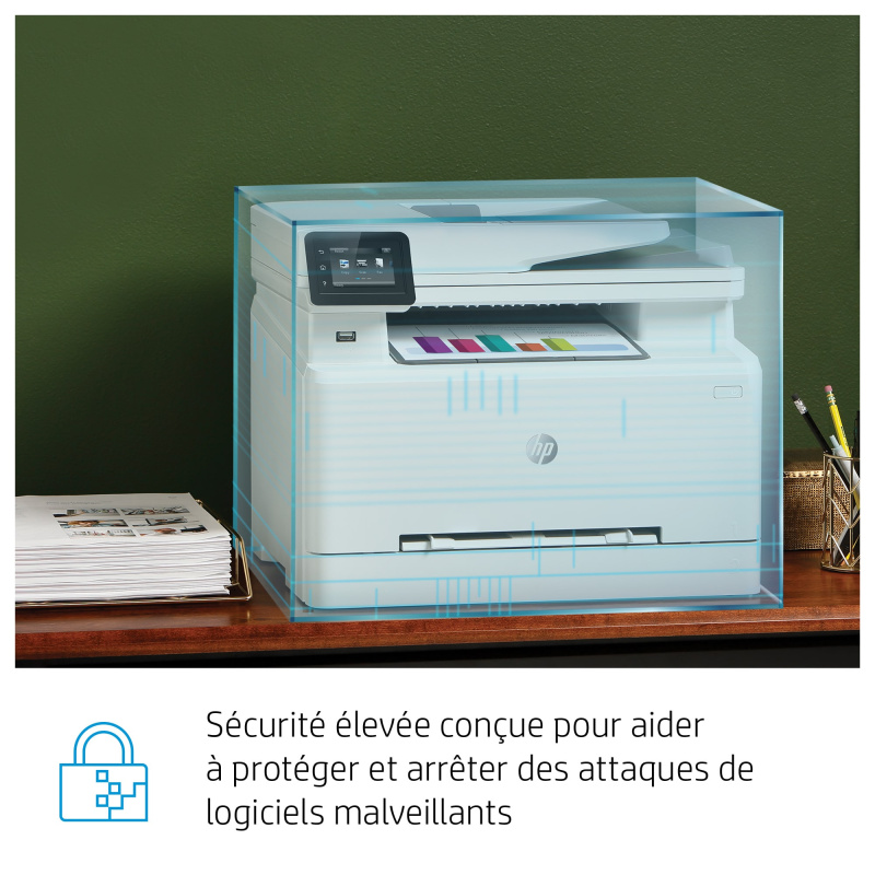 HP Color LaserJet Pro Imprimante multifonction M283fdw, Couleur, Imprimante pour Impression, copie, scan, fax, Impression USB en façade; Numérisation vers e-mail; Impression recto-verso; Chargeur automatique de documents déroulé de 50 feuilles