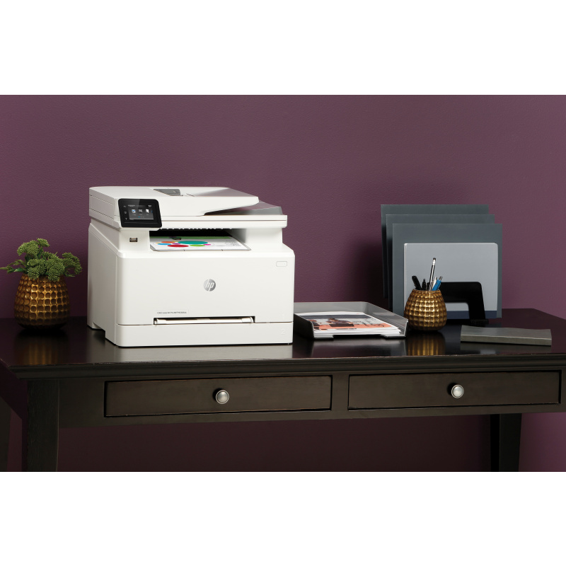 HP Color LaserJet Pro Imprimante multifonction M283fdn, Impression, copie, scan, fax, Impression USB en façade; Numérisation vers e-mail; Impression recto-verso; Chargeur automatique de documents déroulé de 50 feuilles