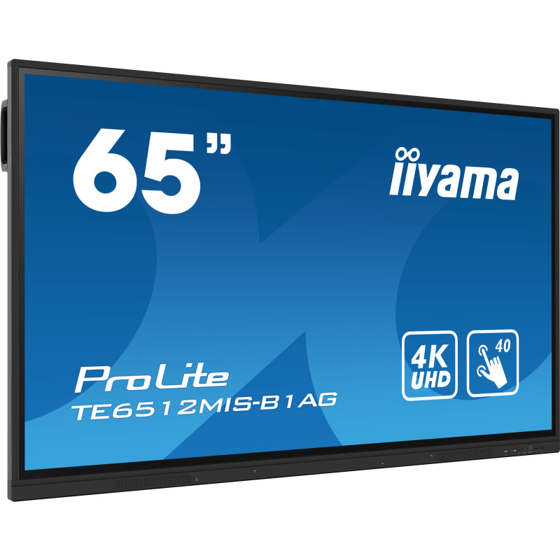 iiyama TE6512MIS-B1AG affichage de messages Écran plat interactif 165,1 cm (65") LCD Wifi 400 cd/m² 4K Ultra HD Noir Écran tactile Intégré dans le processeur Android 11 24/7