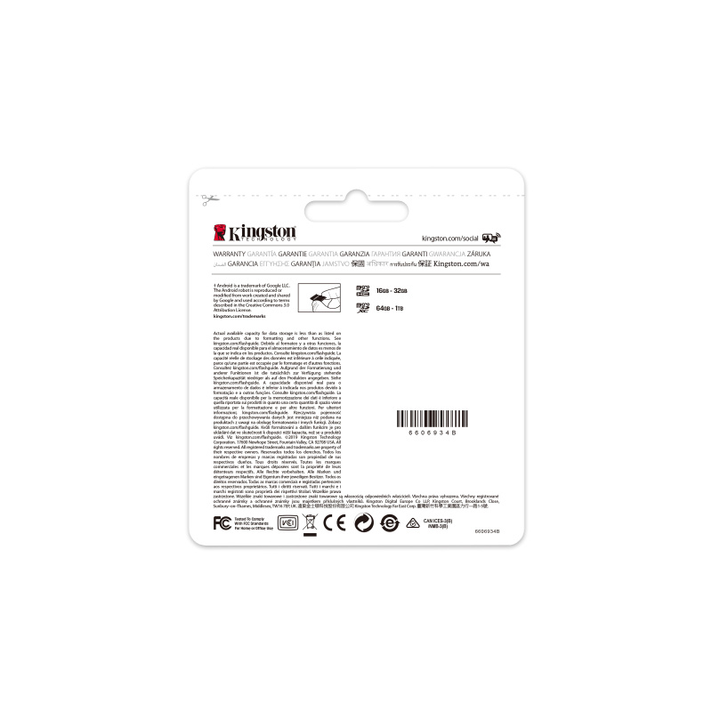 Kingston Technology Carte micSDXC Canvas Select Plus 100R A1 C10 de 256 Go sans ADP