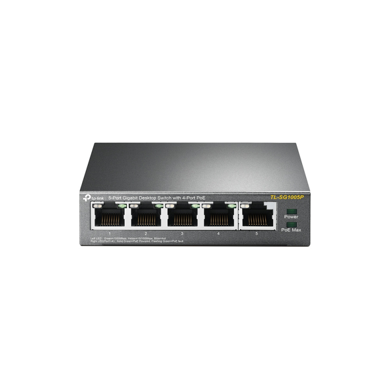 TP-Link TL-SG1005P Non-géré Gigabit Ethernet (10/100/1000) Connexion Ethernet, supportant l'alimentation via ce port (PoE) Noir