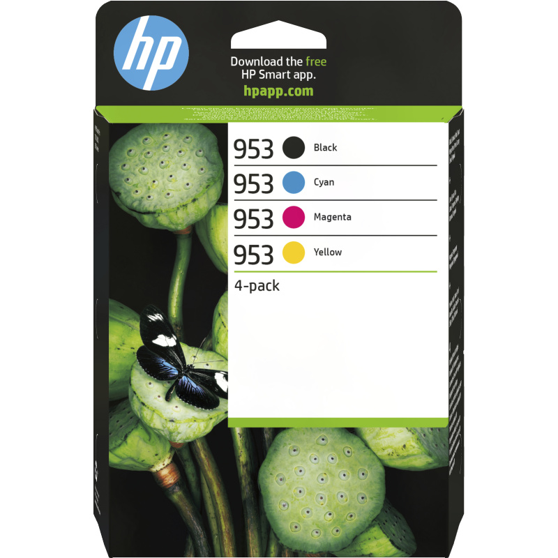 HP 953 Pack de 4 cartouches d'encre Noir/Cyan/Magenta/Jaune authentiques