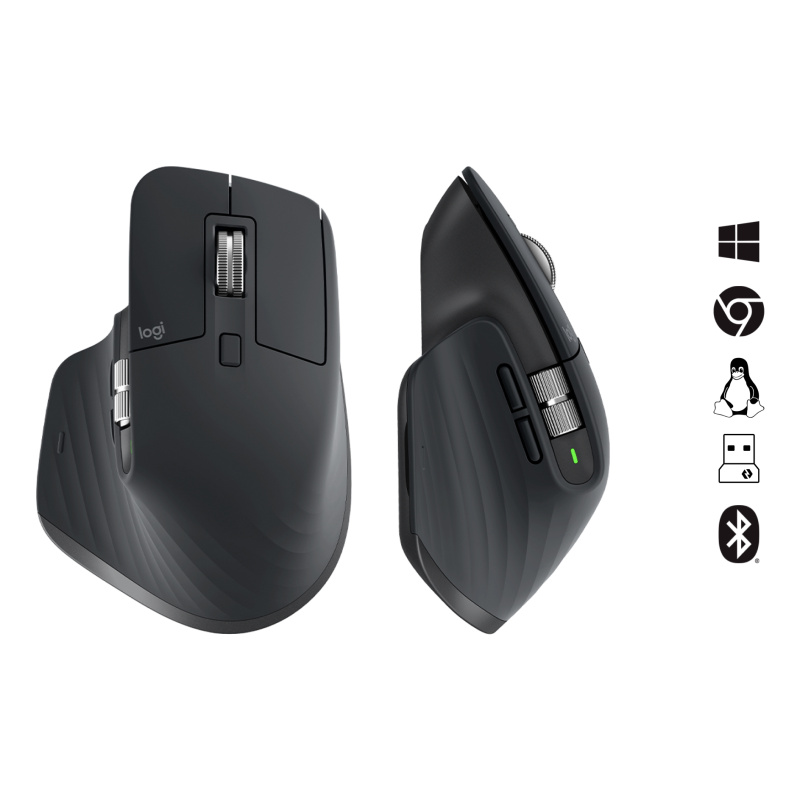 Logitech MX Master 3S souris Bureau Droitier RF sans fil + Bluetooth Laser 8000 DPI