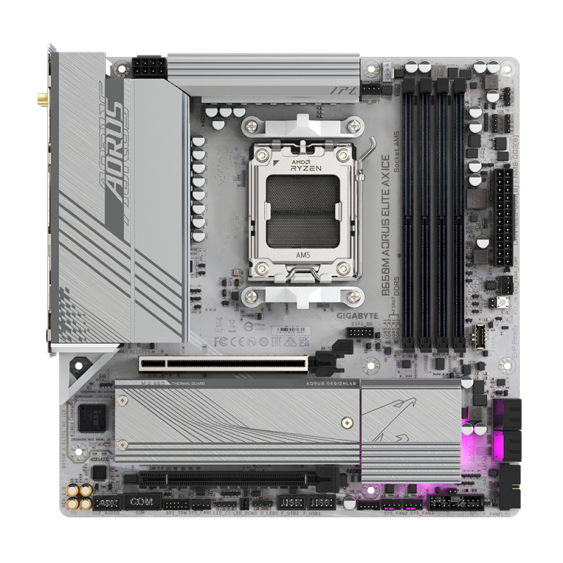 GIGABYTE B650M AORUS ELITE AX ICE carte mère AMD B650 Emplacement AM5 micro ATX