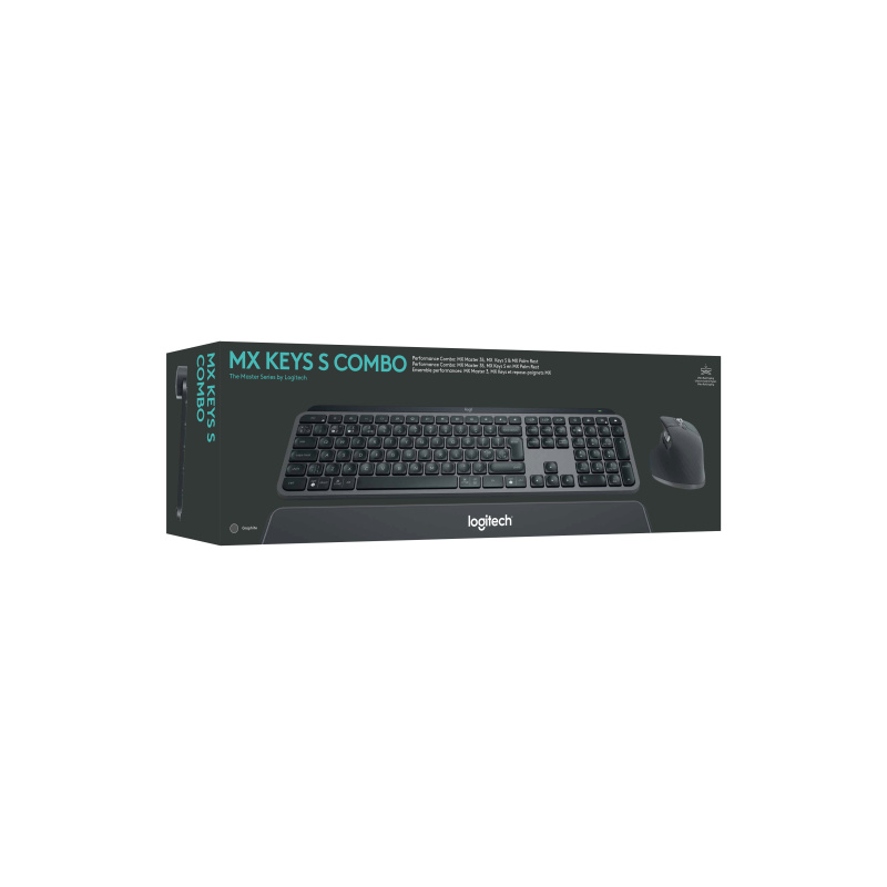 Logitech MX Keys S Combo clavier Souris incluse Bureau RF sans fil + Bluetooth AZERTY Belge Graphite