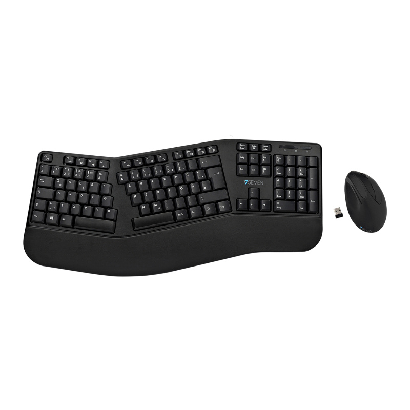 V7 Ensemble clavier et souris ergonomique Bluetooth CKW500BTFR - Configuration FR