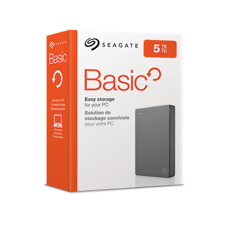 Seagate Basic disque dur externe 5 To 2.5" 3.2 Gen 1 (3.1 Gen 1) Argent