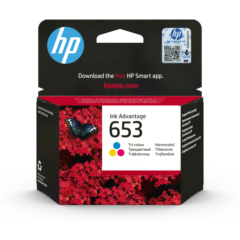 HP Cartouche d’encre Ink Advantage trois couleurs 653 authentique